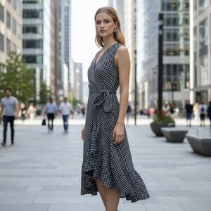 LONDON TIMES Women Tie Midi Sleeveless Dress 16